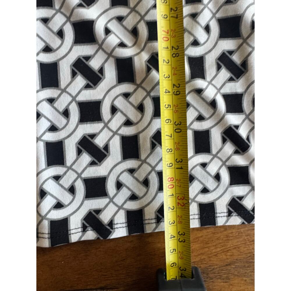 Laundry by Design Black White Chain Print Shift Dress Size 2 - Picture 8 of 9